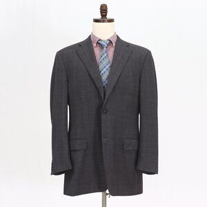 Canali 44L Gray Check 2-Button Sport Coat Blazer Jacket O360
